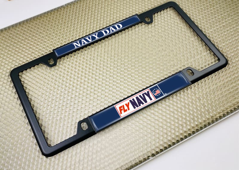 Fly Navy Dad - Car Metal License Plate Frame